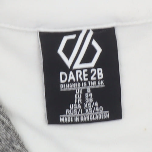 Dare 2B Women's Grey White 1/2 Zip Fleece Pullover UK 8