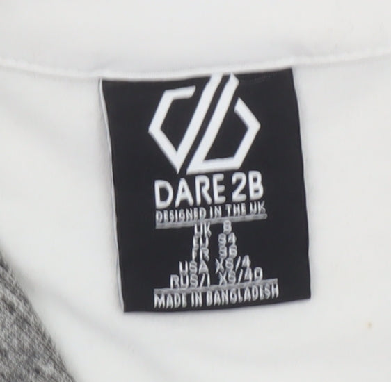 Dare 2B Women's Grey White 1/2 Zip Fleece Pullover UK 8