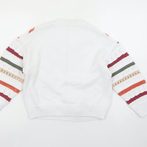 Gallery Women’s Multicoloured Striped Knit V-Neck Jumper XS