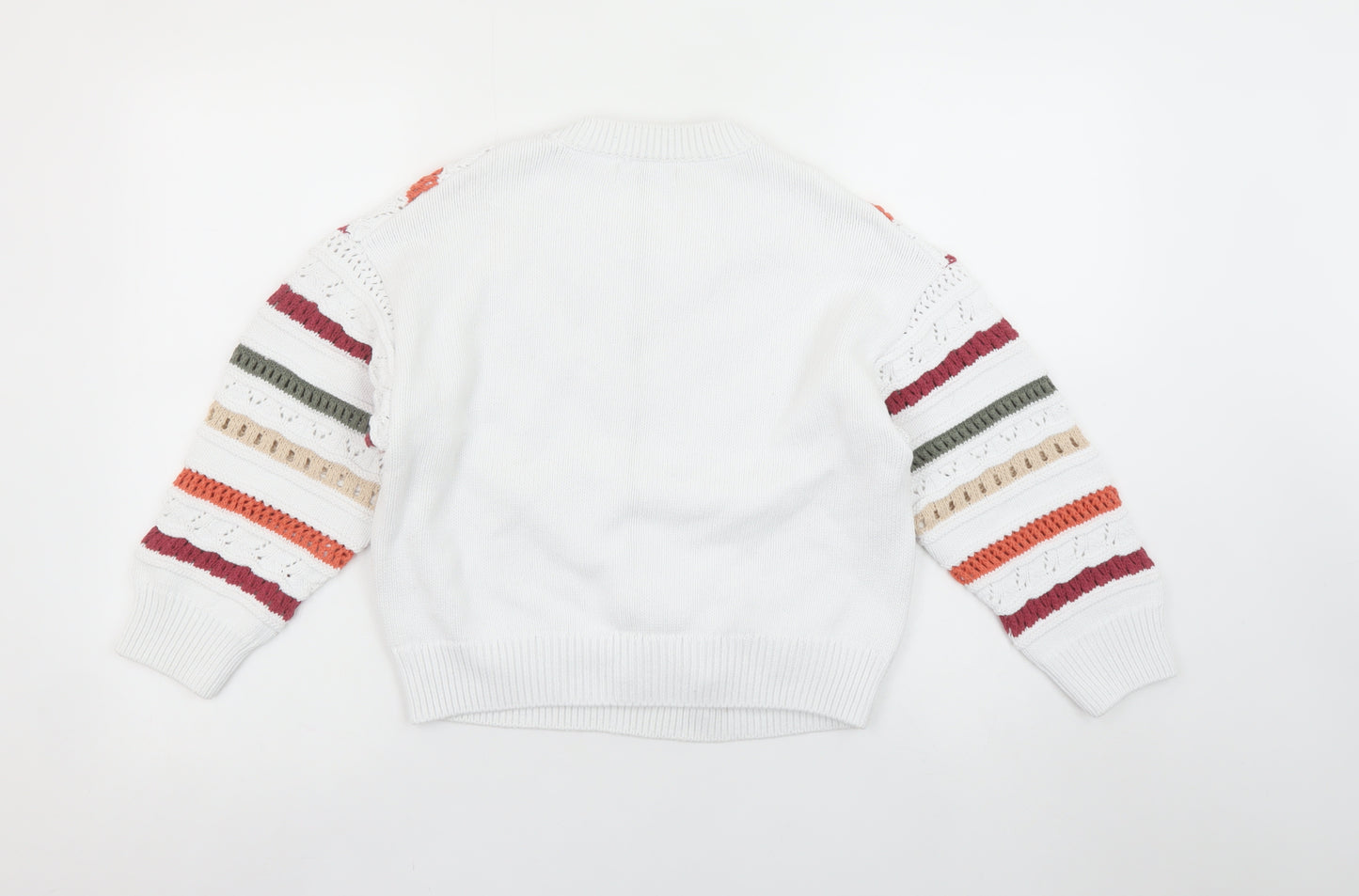 Gallery Women’s Multicoloured Striped Knit V-Neck Jumper XS