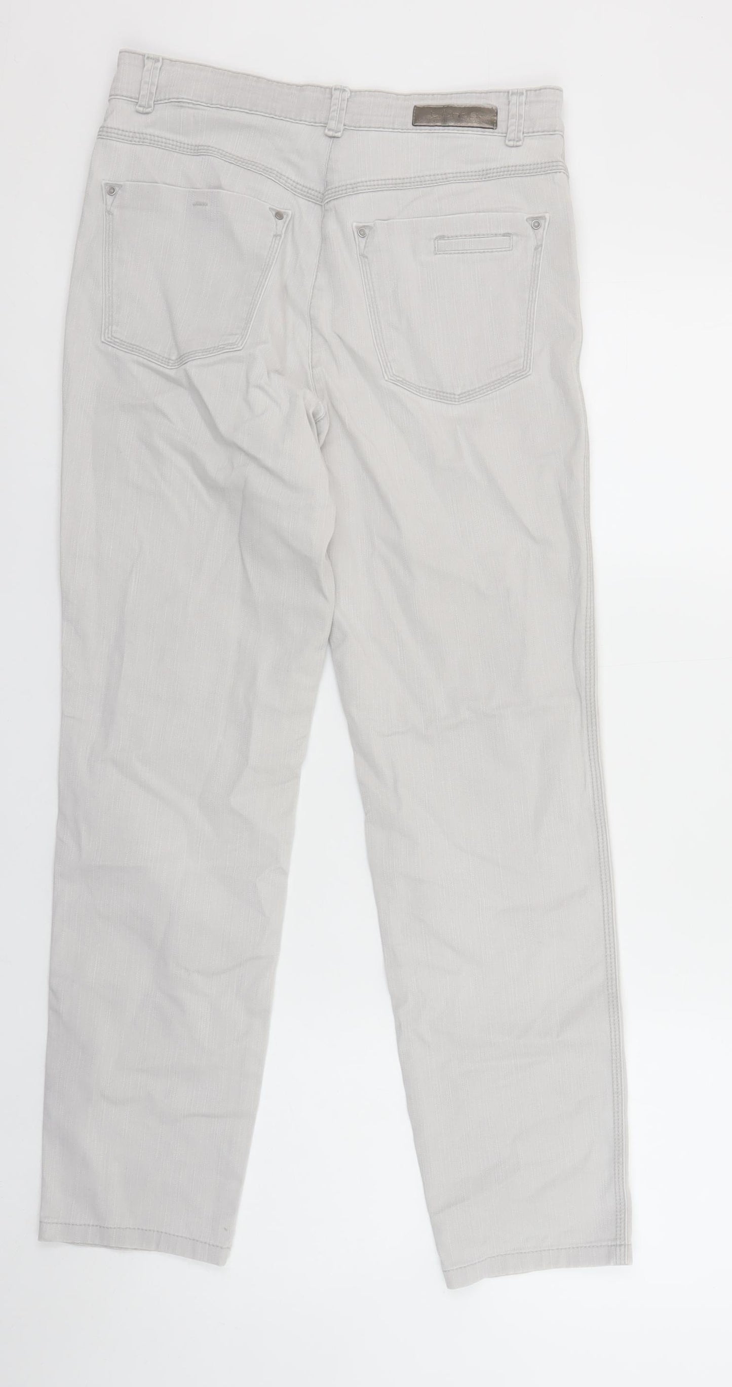 Bianca Women Grey Straight Corduroy Rhinestone Jeans Size 10