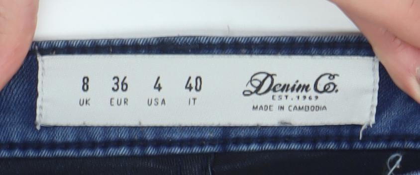 Denim Co. Women's Blue Skinny Jeans Size 8 Slim Fit Stretch Denim