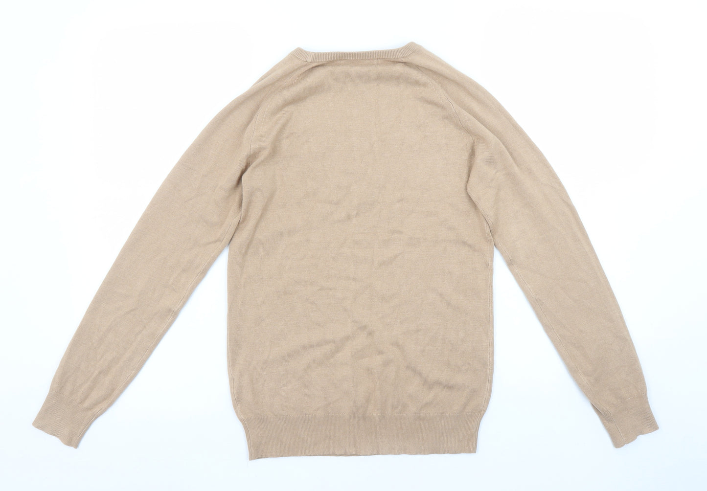 Dunnes Women’s Beige Long Sleeve Crew Neck Pullover Jumper Size S
