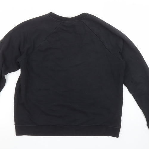 Nike Women Black Large Pullover Sweatshirt Crew Neck Logo Print