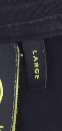 Crosshatch Men's Black Camouflage Panel Crew Neck T-Shirt Large