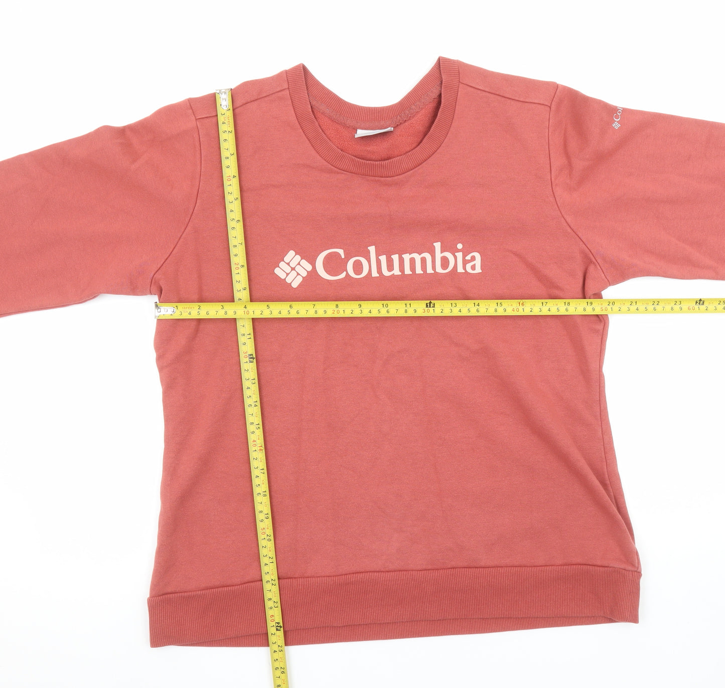 Columbia Women’s Pink Logo Crew Neck Sweatshirt Size L Cotton Blend