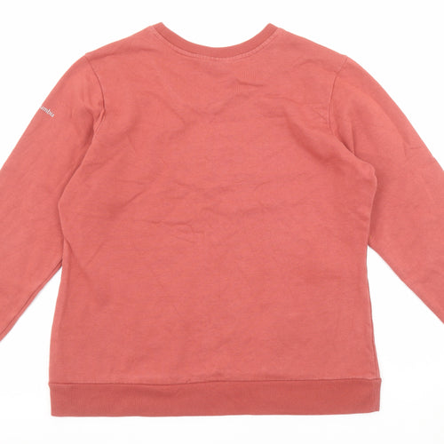 Columbia Women’s Pink Logo Crew Neck Sweatshirt Size L Cotton Blend