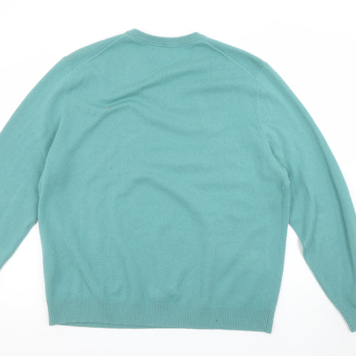 Lands' End Men's Green XL Cashmere V-Neck Jumper