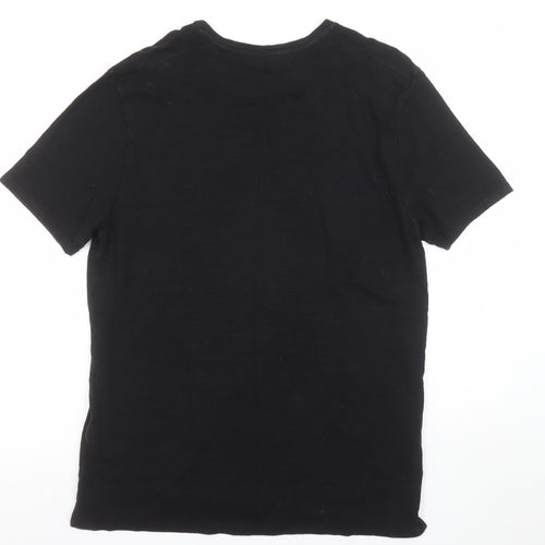 AllSaints Men's Black Cotton Crew Neck Short Sleeve T-Shirt Size L