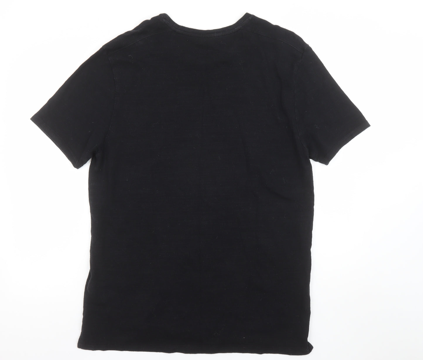 AllSaints Men's Black Cotton Crew Neck Short Sleeve T-Shirt Size L