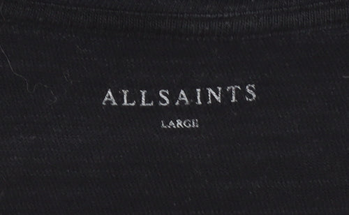 AllSaints Men's Black Cotton Crew Neck Short Sleeve T-Shirt Size L