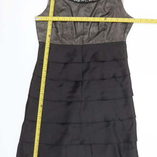 Next Women’s Black Beaded Sleeveless Shift Dress Size 10