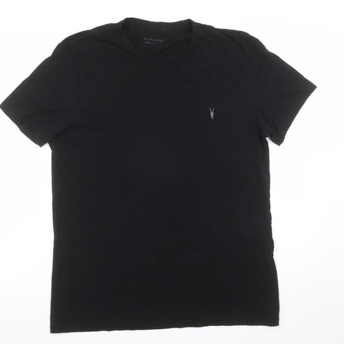AllSaints Men’s Black Cotton Crew Neck Short Sleeve T-Shirt Size L