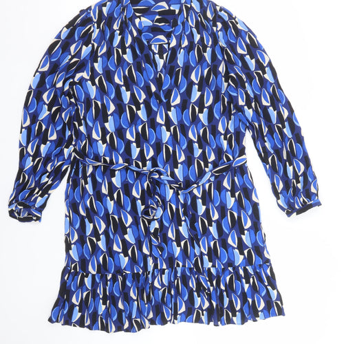 ZARA Women Multicoloured Geometric Wrap Dress Size M