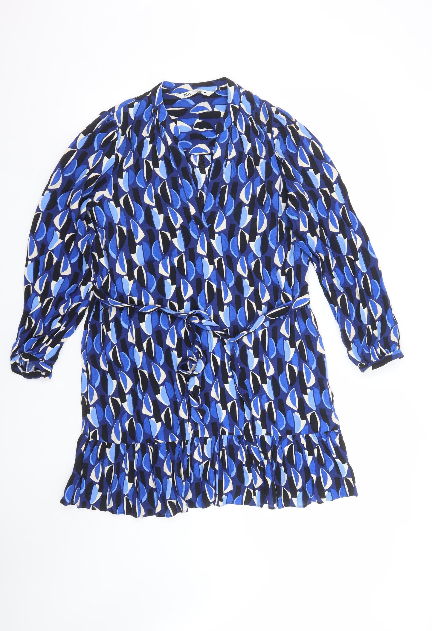 ZARA Women Multicoloured Geometric Wrap Dress Size M