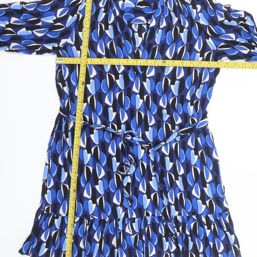 ZARA Women Multicoloured Geometric Wrap Dress Size M