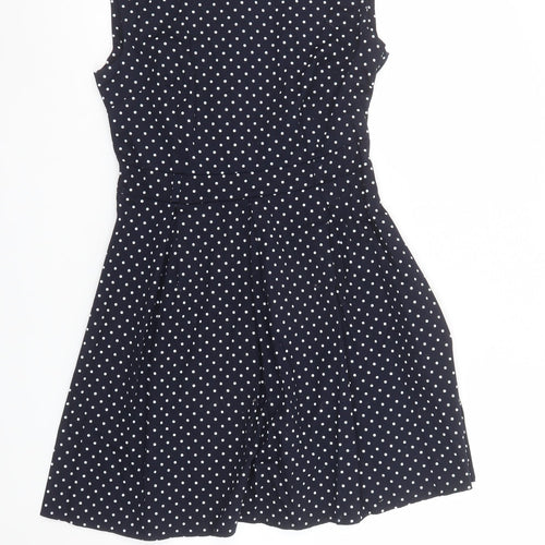Izabel London Women’s Blue Polka Dot Fit & Flare Dress Size 12