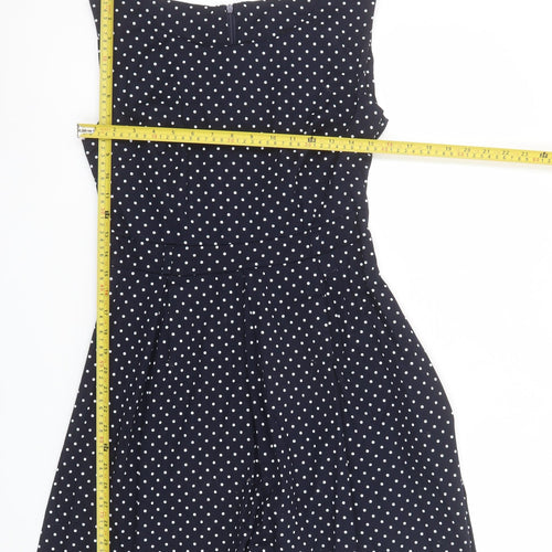 Izabel London Women’s Blue Polka Dot Fit & Flare Dress Size 12