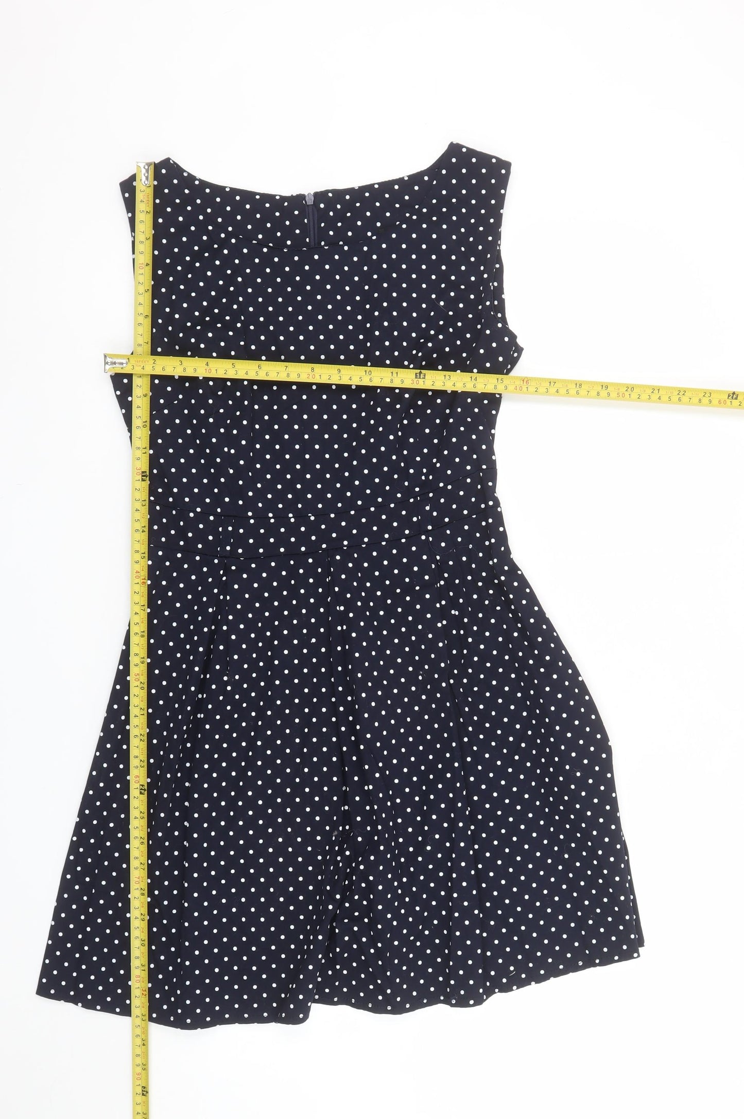 Izabel London Women’s Blue Polka Dot Fit & Flare Dress Size 12