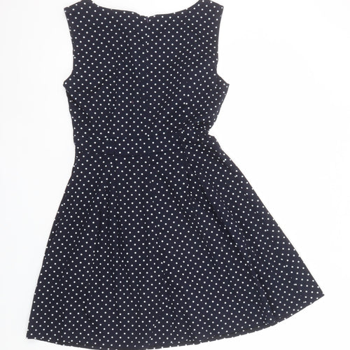 Izabel London Women’s Blue Polka Dot Fit & Flare Dress Size 12