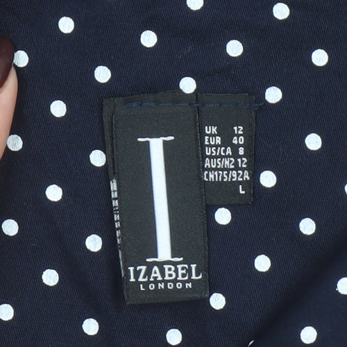 Izabel London Women’s Blue Polka Dot Fit & Flare Dress Size 12