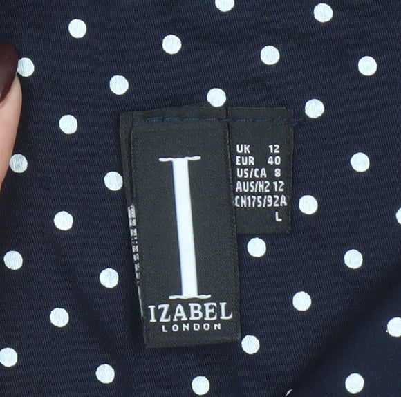 Izabel London Women’s Blue Polka Dot Fit & Flare Dress Size 12