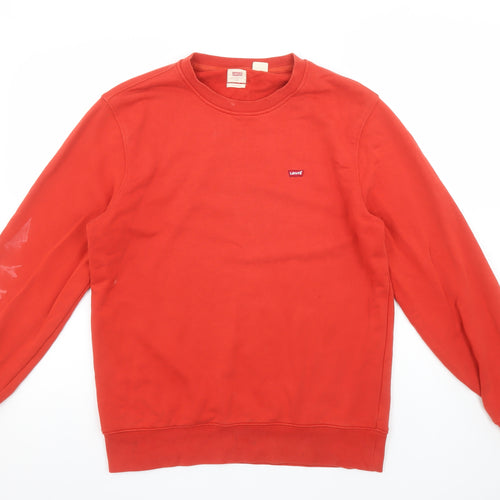 Levi's Men's Red Crew Neck Pullover Sweatshirt Size S Classic Fit