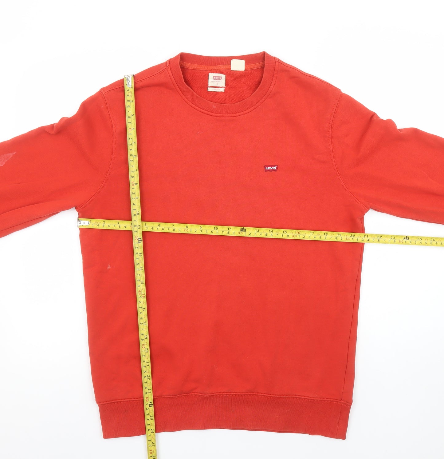 Levi's Men's Red Crew Neck Pullover Sweatshirt Size S Classic Fit