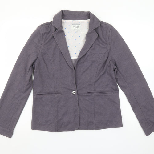 Dickins & Jones Women’s Grey Cotton Blend Blazer UK 10 Single-Breasted Jacket
