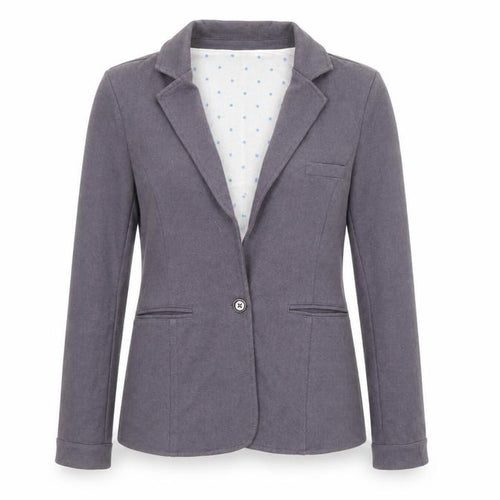 Dickins & Jones Women’s Grey Cotton Blend Blazer UK 10 Single-Breasted Jacket