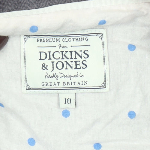 Dickins & Jones Women’s Grey Cotton Blend Blazer UK 10 Single-Breasted Jacket