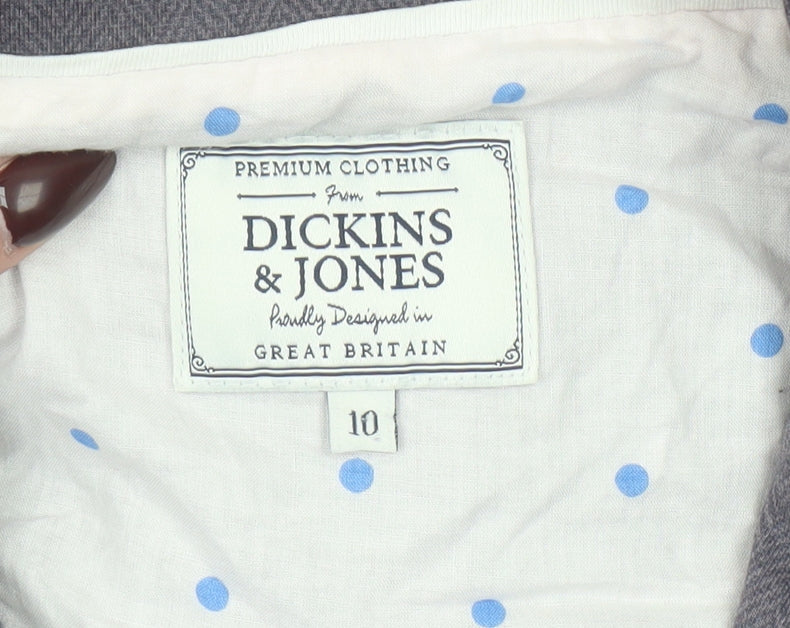 Dickins & Jones Women’s Grey Cotton Blend Blazer UK 10 Single-Breasted Jacket