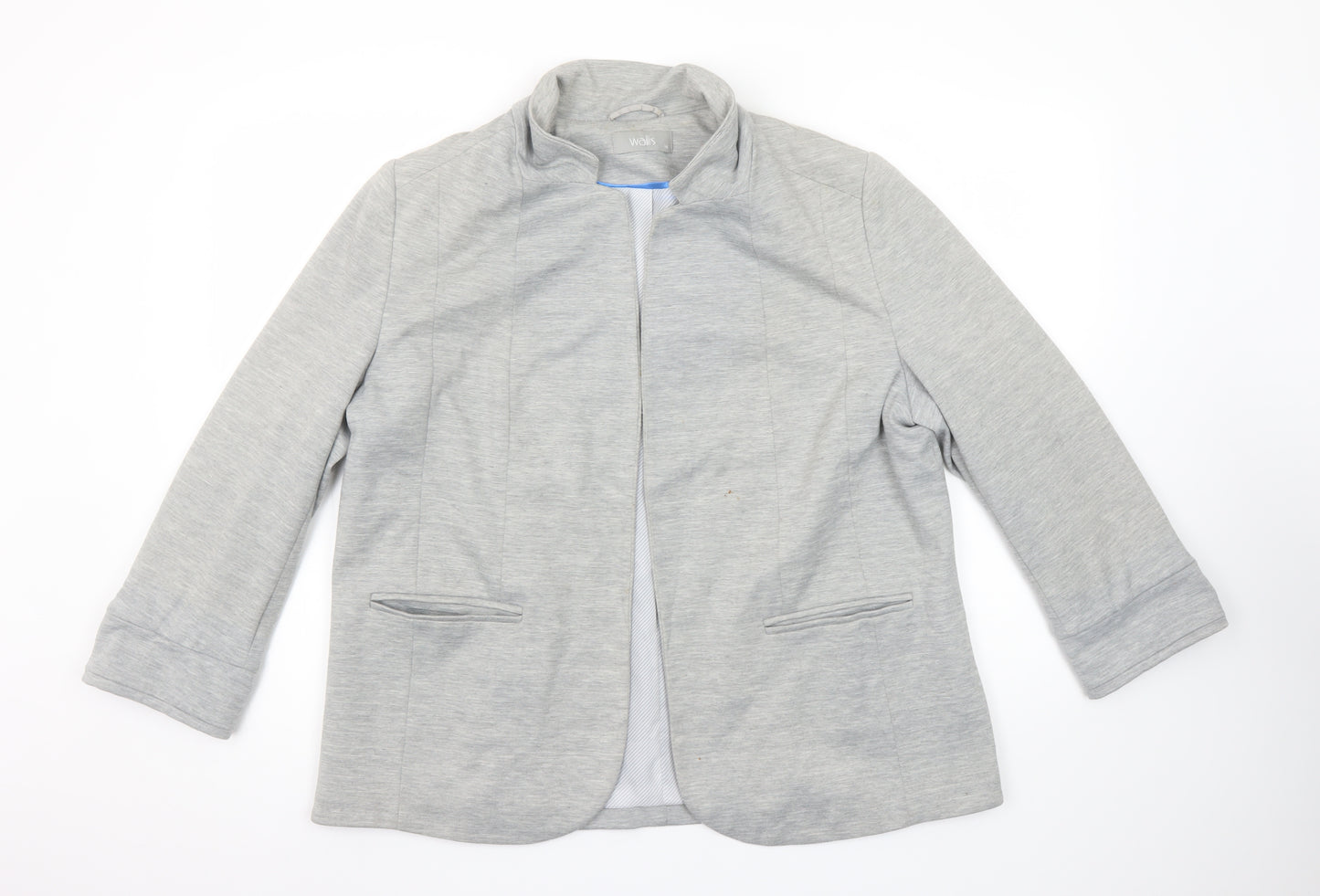 Wallis Women’s Grey Shawl Collar Blazer Jacket Size 16