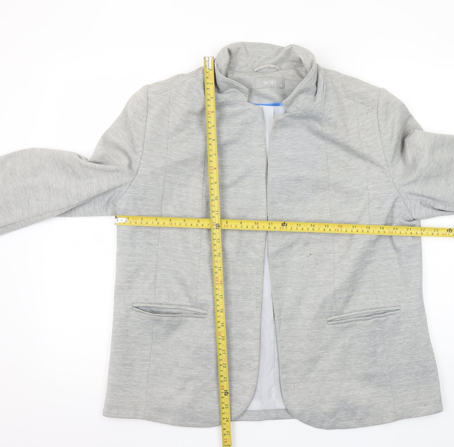 Wallis Women’s Grey Shawl Collar Blazer Jacket Size 16