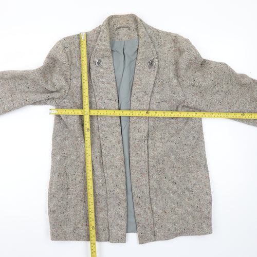 Richard Shops Women Beige Wool Blend Tweed Single-Breasted Blazer Size 14