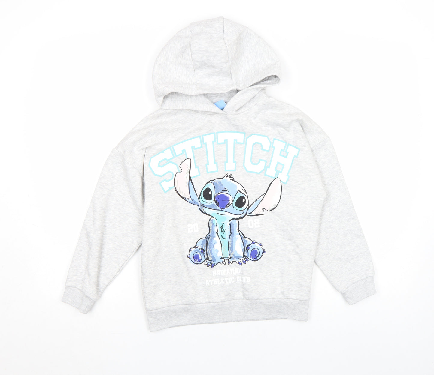 Disney Girls Grey Stitch Pullover Hoodie 6 Years Fleece Long Sleeve