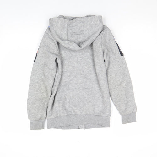 Supply & Demand Boys Grey Full Zip Hoodie 10-12 Years American Flag Design