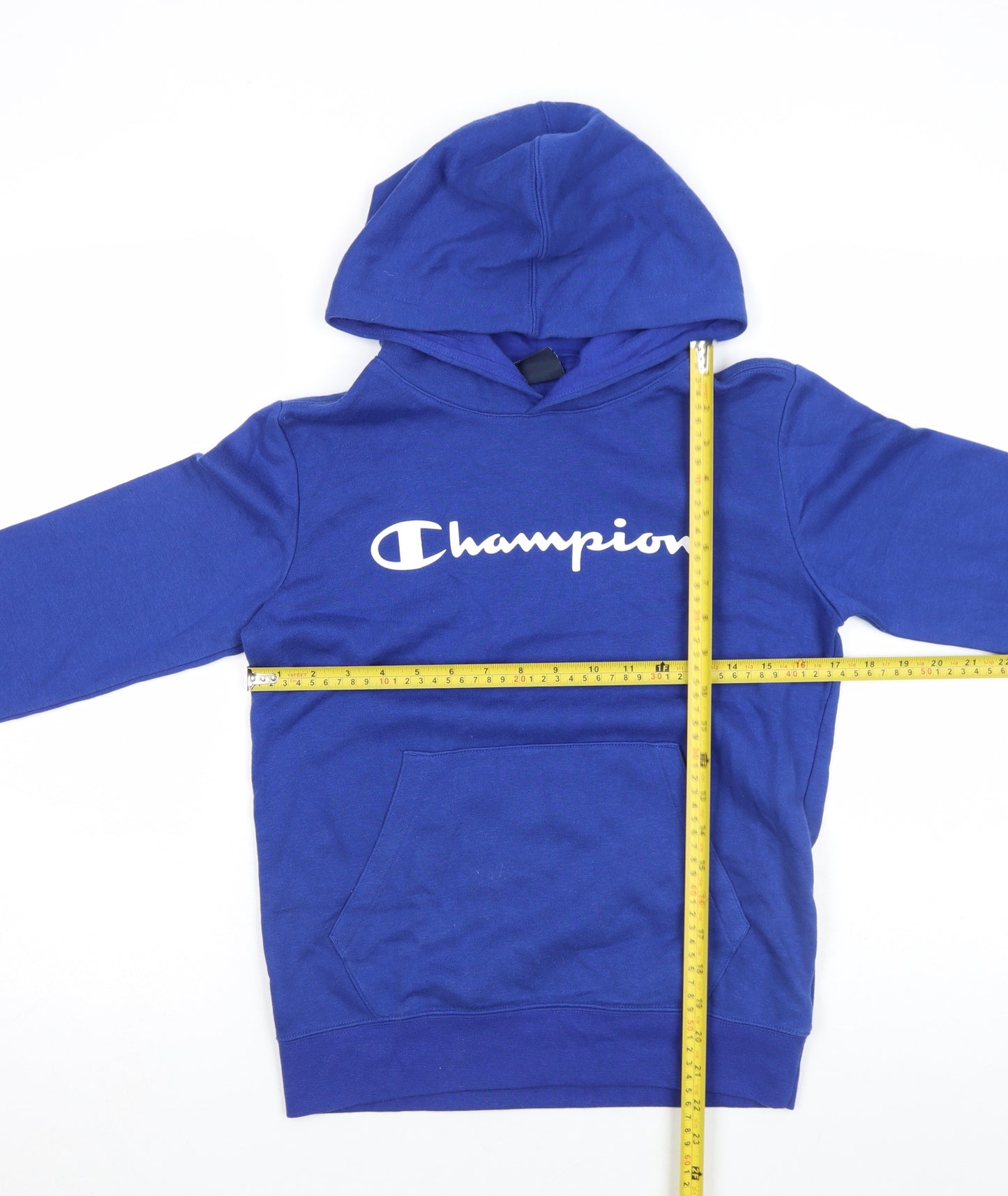Champion Boys Blue Pullover Hoodie 11-12 Years Logo Fleece Sweatshirt