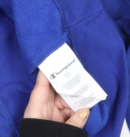 Champion Boys Blue Pullover Hoodie 11-12 Years Logo Fleece Sweatshirt