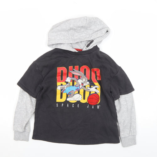 Marks and Spencer Boys Black Space Jam Hoodie 8-9 Years Pullover