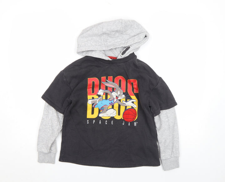 Marks and Spencer Boys Black Space Jam Hoodie 8-9 Years Pullover
