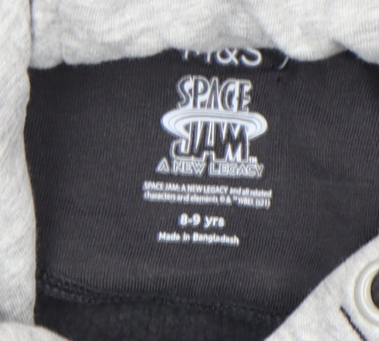 Marks and Spencer Boys Black Space Jam Hoodie 8-9 Years Pullover