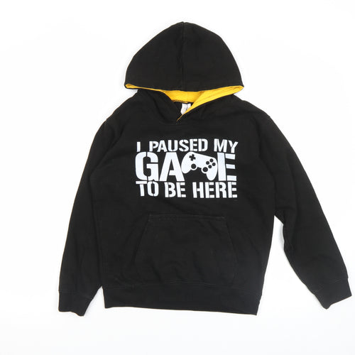 Just Hoods Boys Black Pullover Gaming Hoodie L (9-11 Years)
