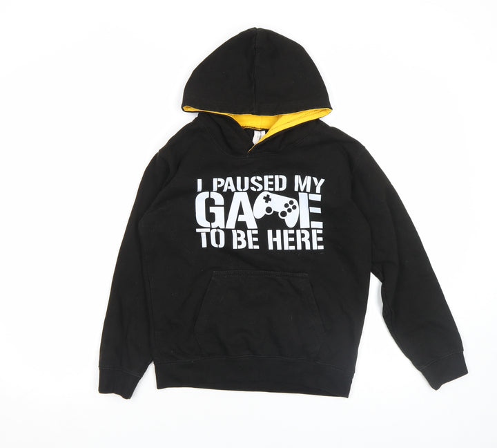 Just Hoods Boys Black Pullover Gaming Hoodie L (9-11 Years)