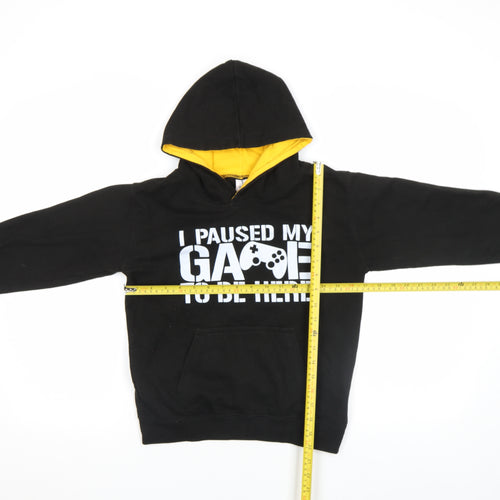 Just Hoods Boys Black Pullover Gaming Hoodie L (9-11 Years)