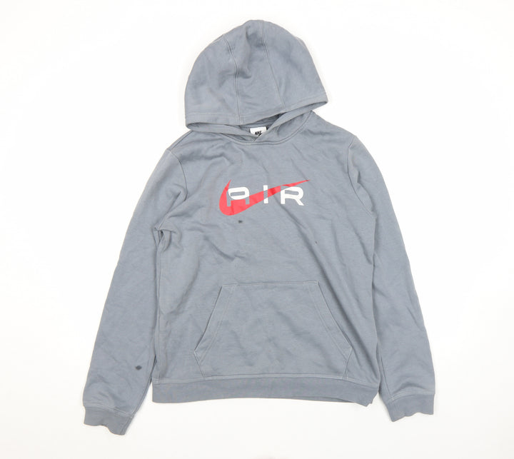 Nike Boys Grey Air Logo Pullover Hoodie XL 158-170cm Long Sleeve Fleece