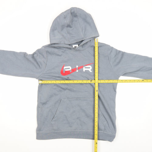 Nike Boys Grey Air Logo Pullover Hoodie XL 158-170cm Long Sleeve Fleece