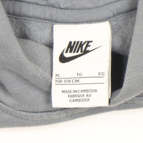 Nike Boys Grey Air Logo Pullover Hoodie XL 158-170cm Long Sleeve Fleece