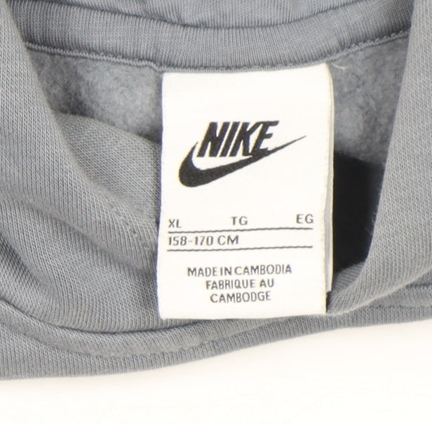 Nike Boys Grey Air Logo Pullover Hoodie XL 158-170cm Long Sleeve Fleece