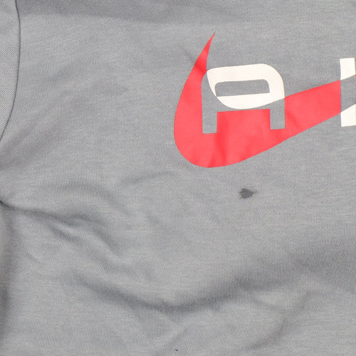 Nike Boys Grey Air Logo Pullover Hoodie XL 158-170cm Long Sleeve Fleece